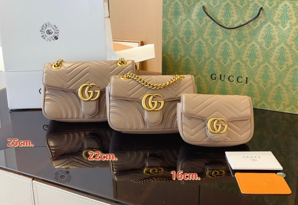 GG Marmont nude quilted shoulder bag