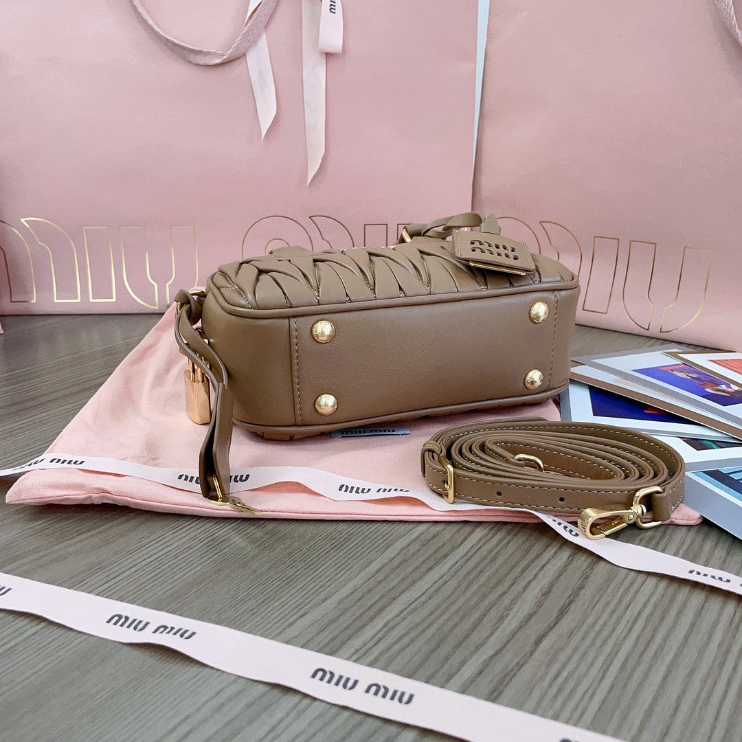 Miu Miu caramel matelasse bag