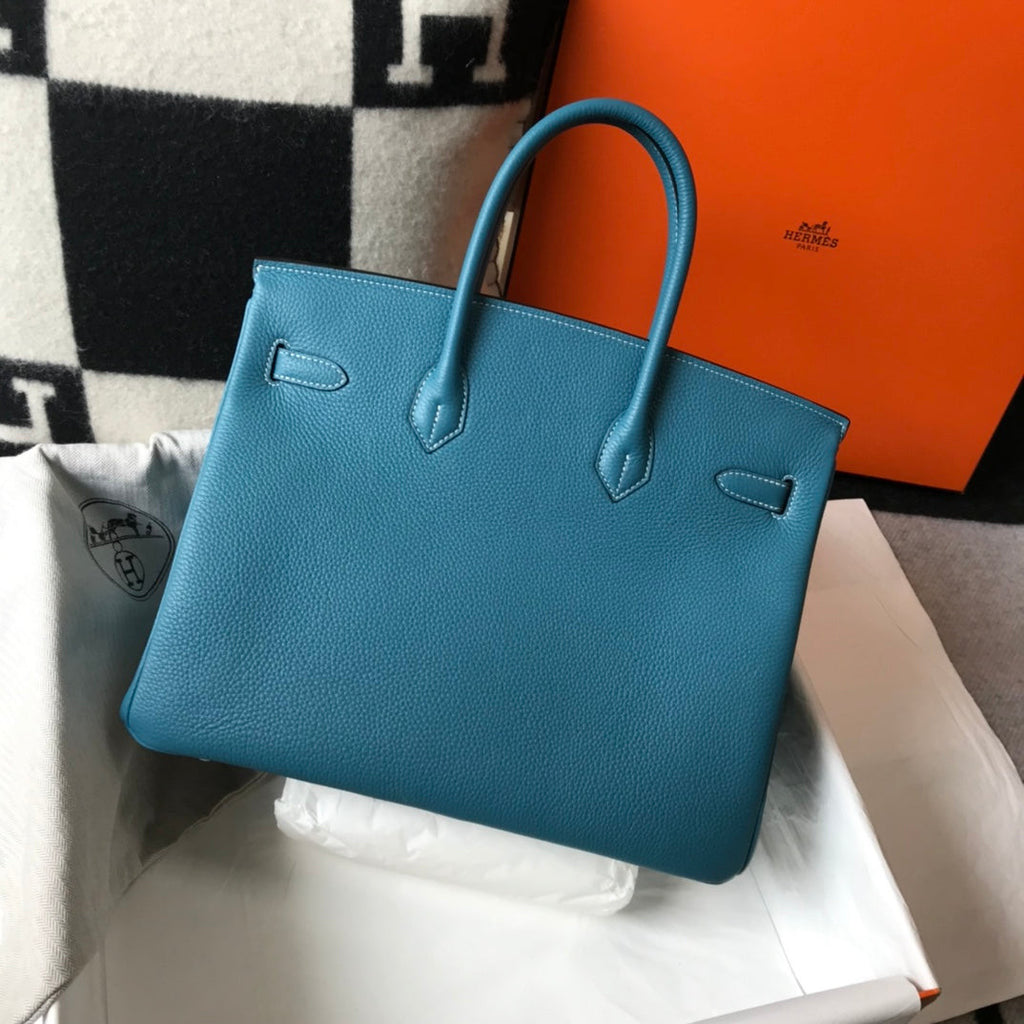 Hermes Birkin în albastru turcoaz