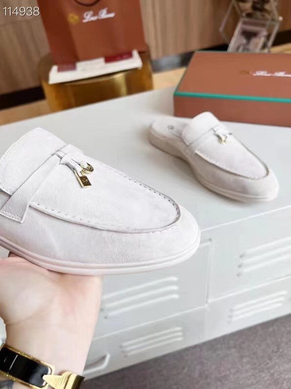 Loro Piana mules white