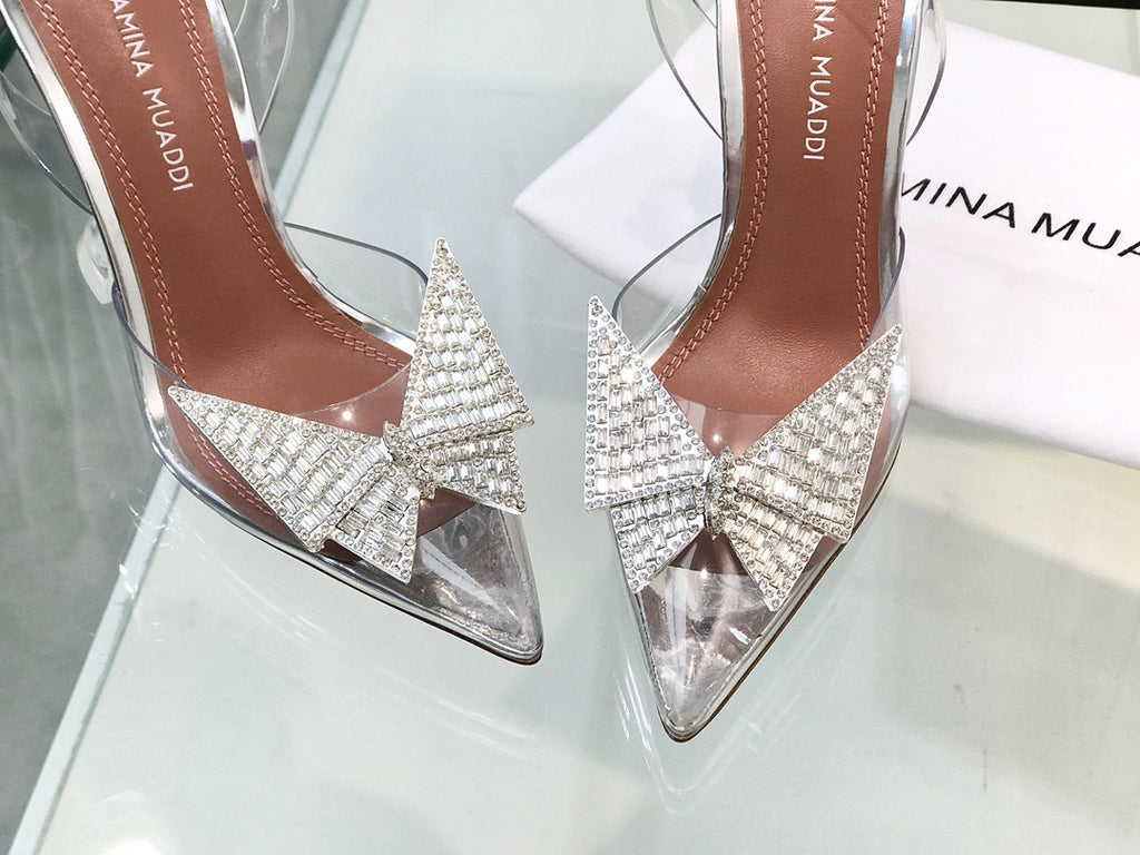 Amina Muaddi Shoes Silver
