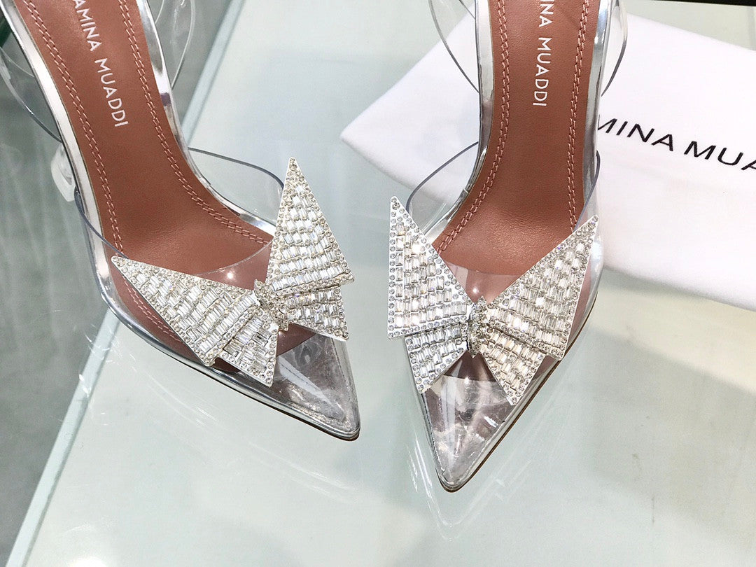 Amina Muaddi Shoes Silver