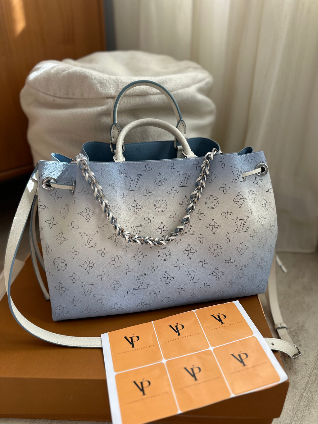 Louis Vuitton tote bag blue