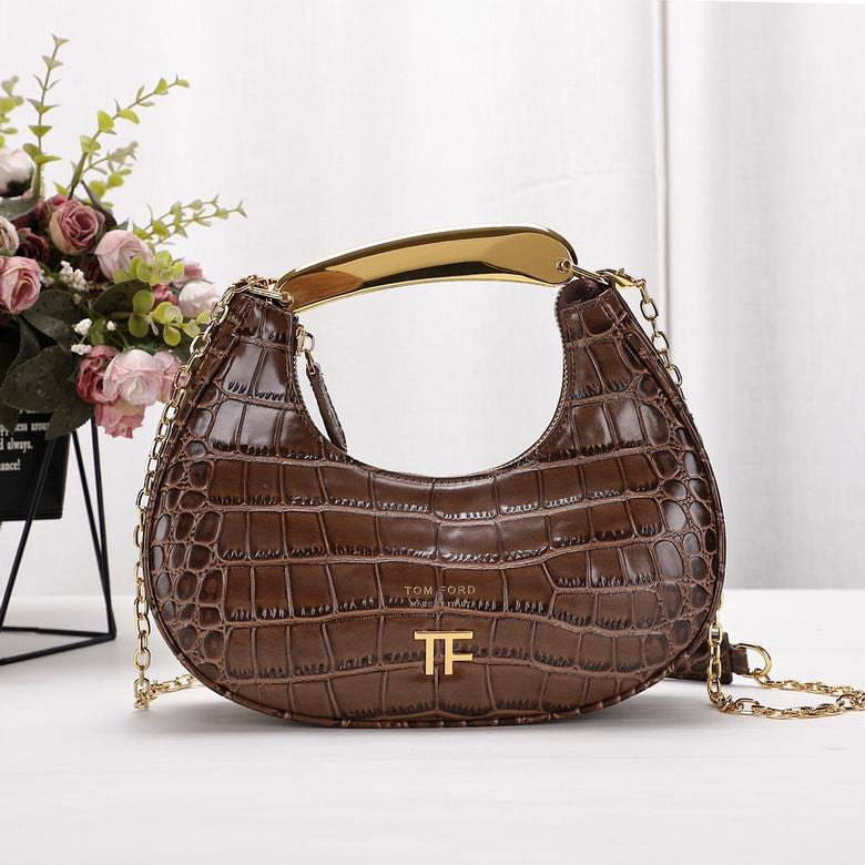 Tom Ford Mini Bianca croc embossed shoulder bag
