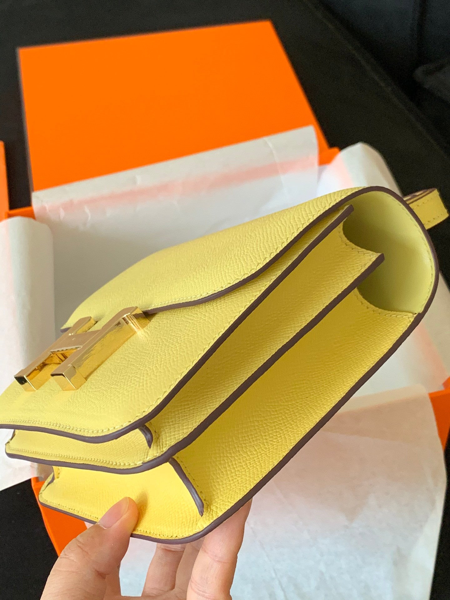 Hermes Constance bag yellow