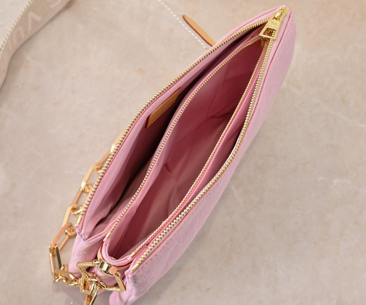 Louis Vuitton pink denim bag
