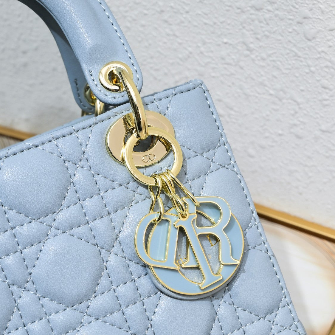 Mini Lady Dior Blue Bag