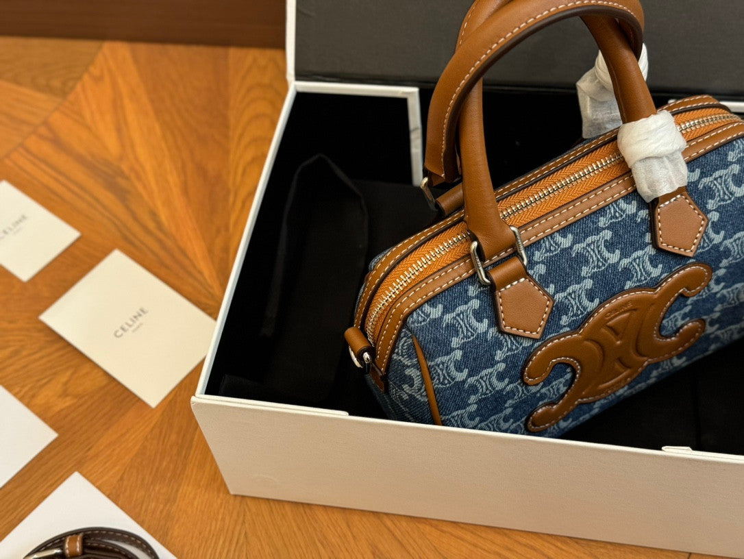 Celine Small Boston In Denim