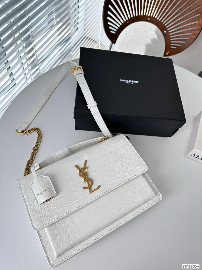Saint Laurent Sunset Bag In Croco