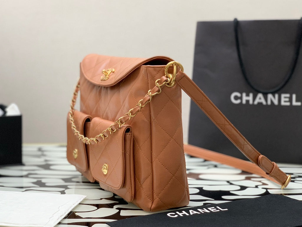 Chanel Hobo Tan Leather Handbag