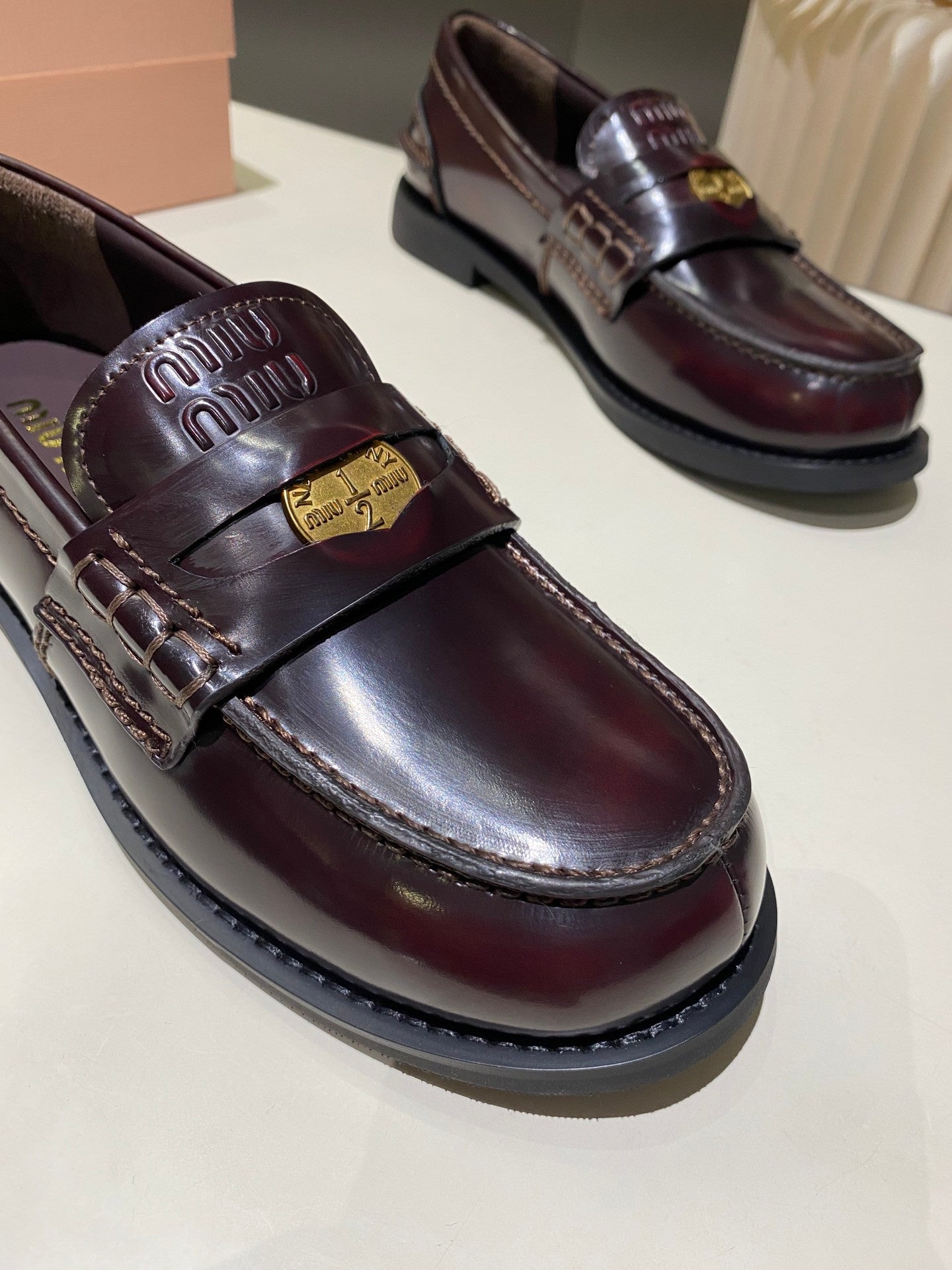 Miu Miu Loafers In Bordo