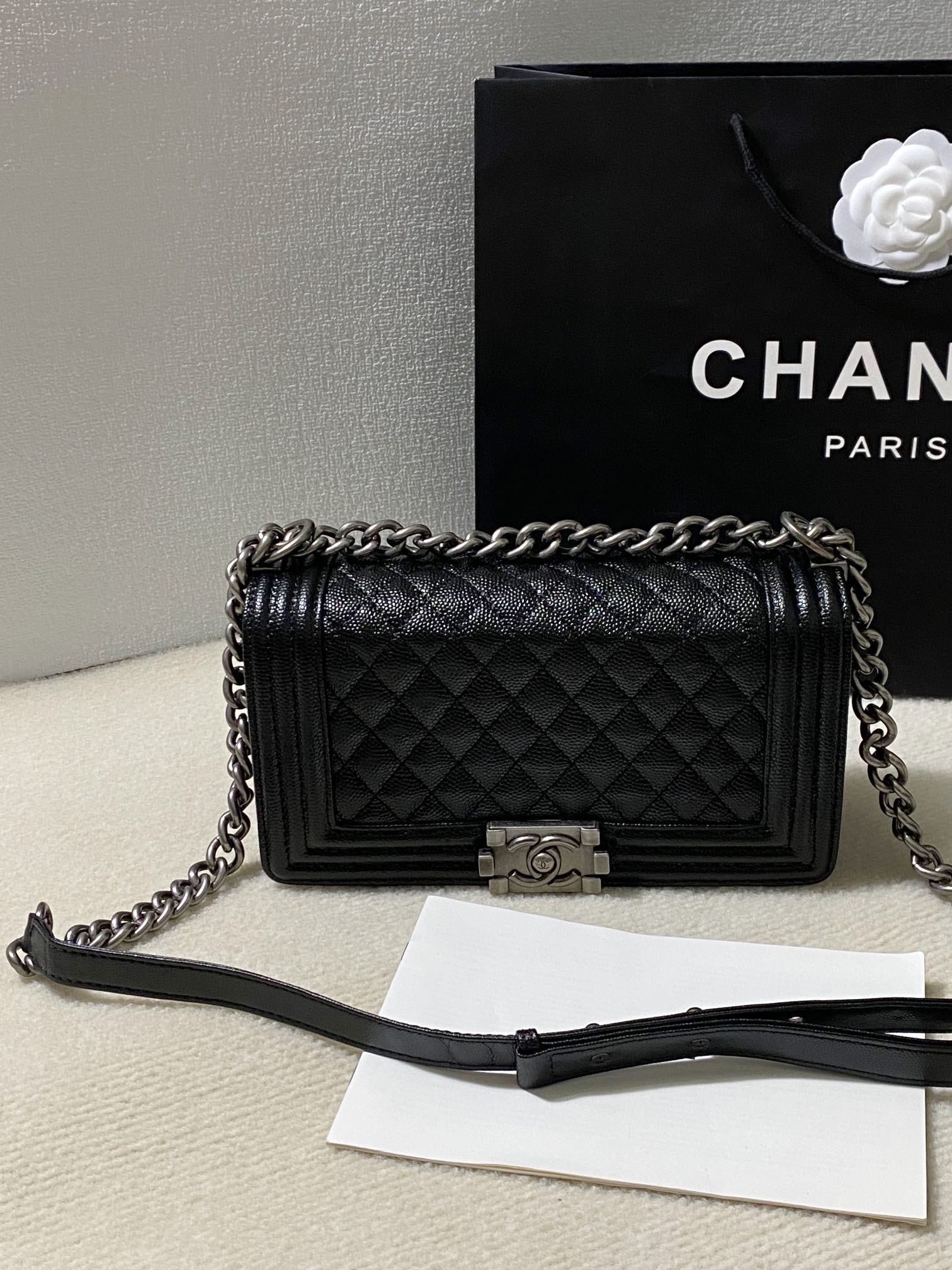 Chanel Leboy caviar leather black bag