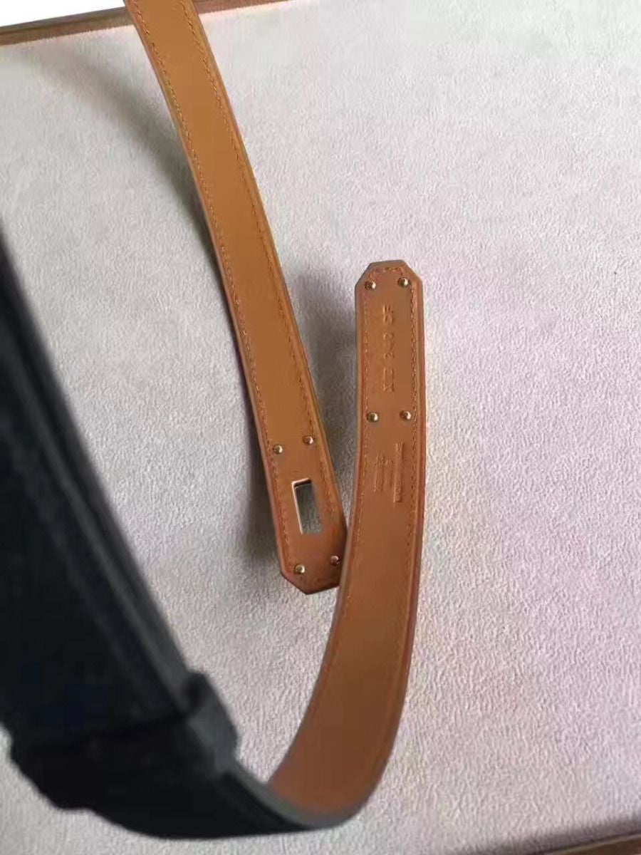Hermes Kelly 18 Belt In Black Epsom Leather