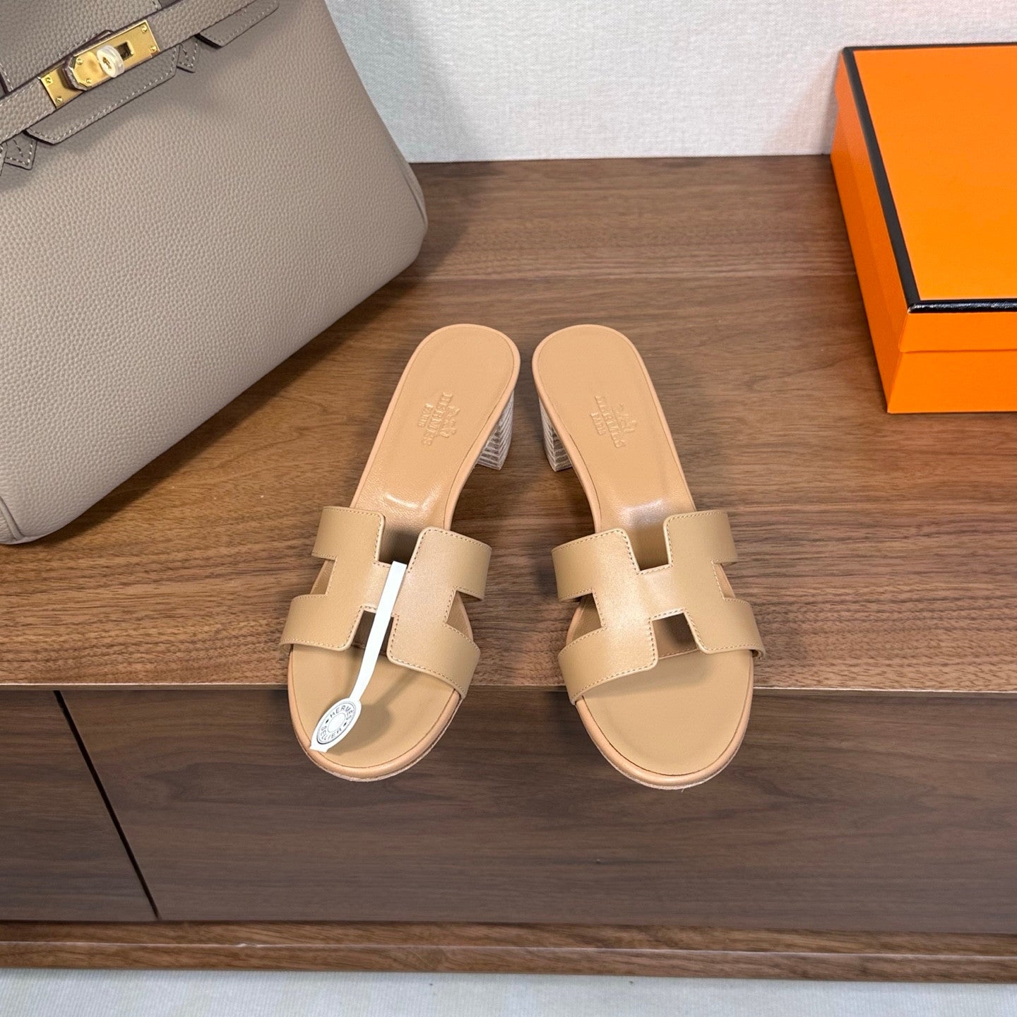 Hermes sandals nude heels