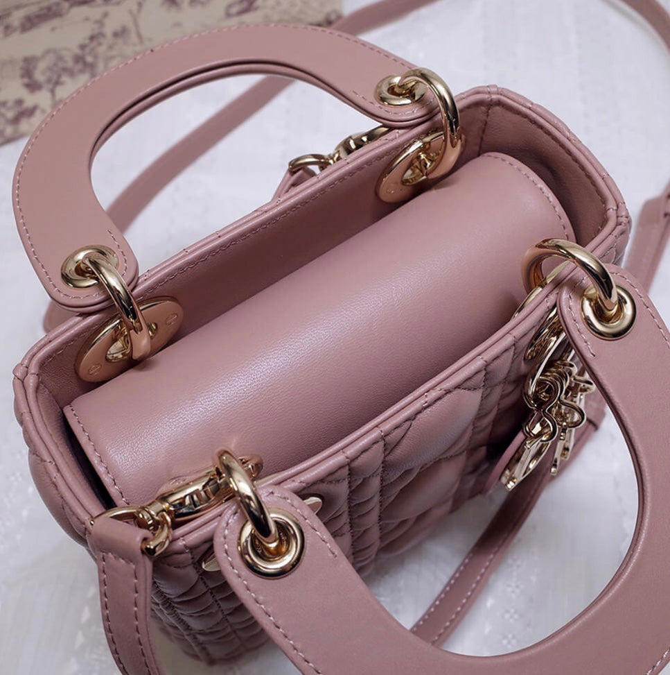 Mini Lady Dior Bag In Pink