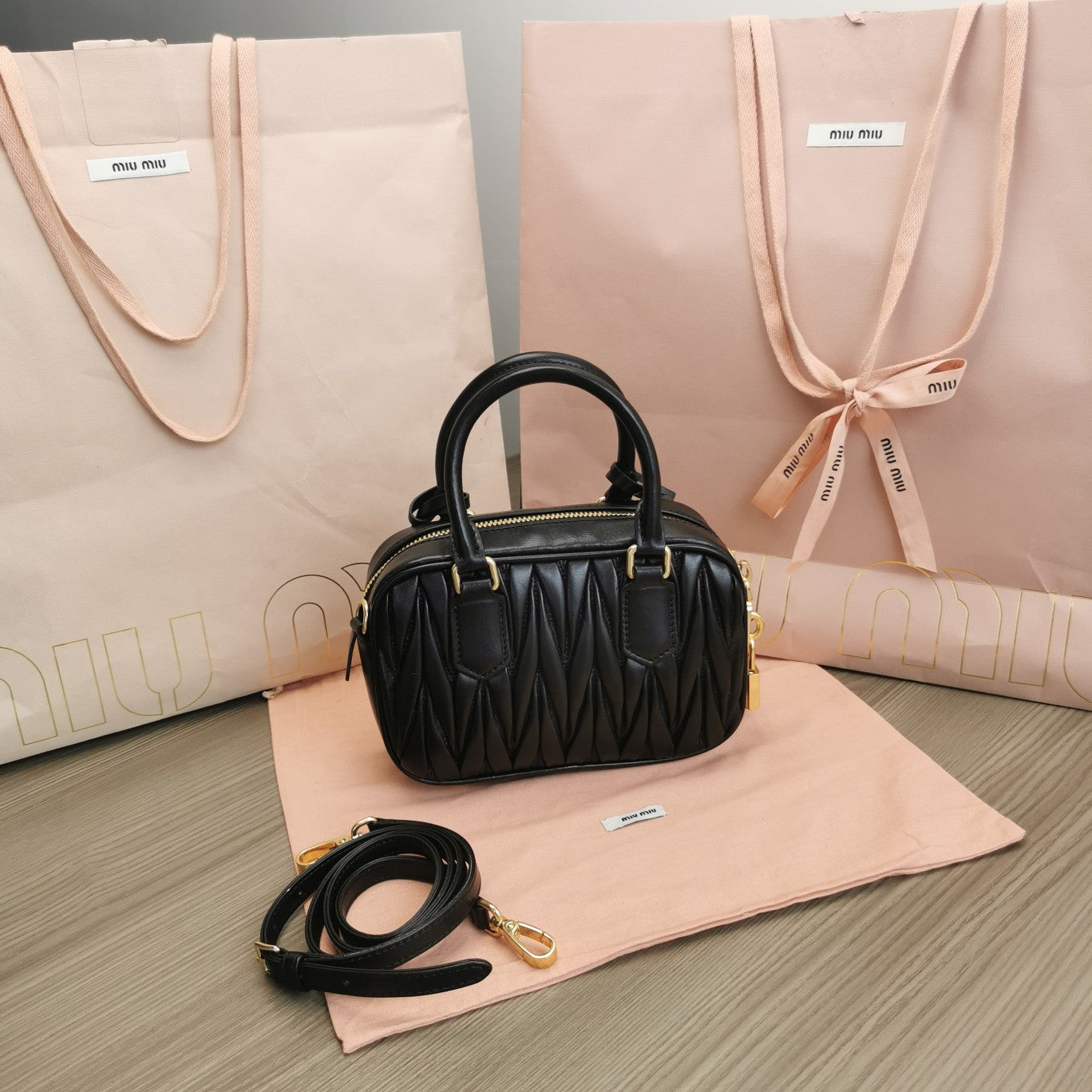 Miu Miu Matelasse bag black