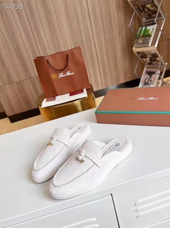 Loro Piana mules white