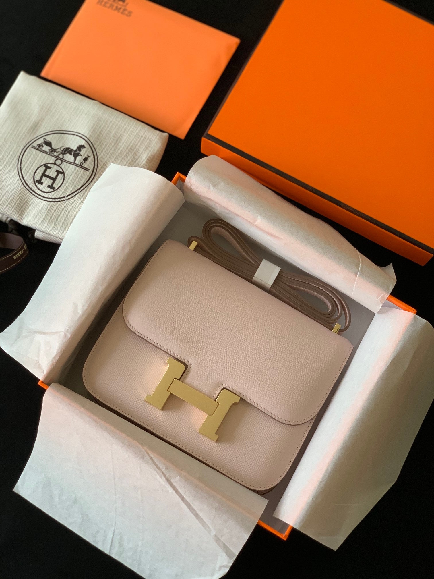 Hermes Constance bag powder