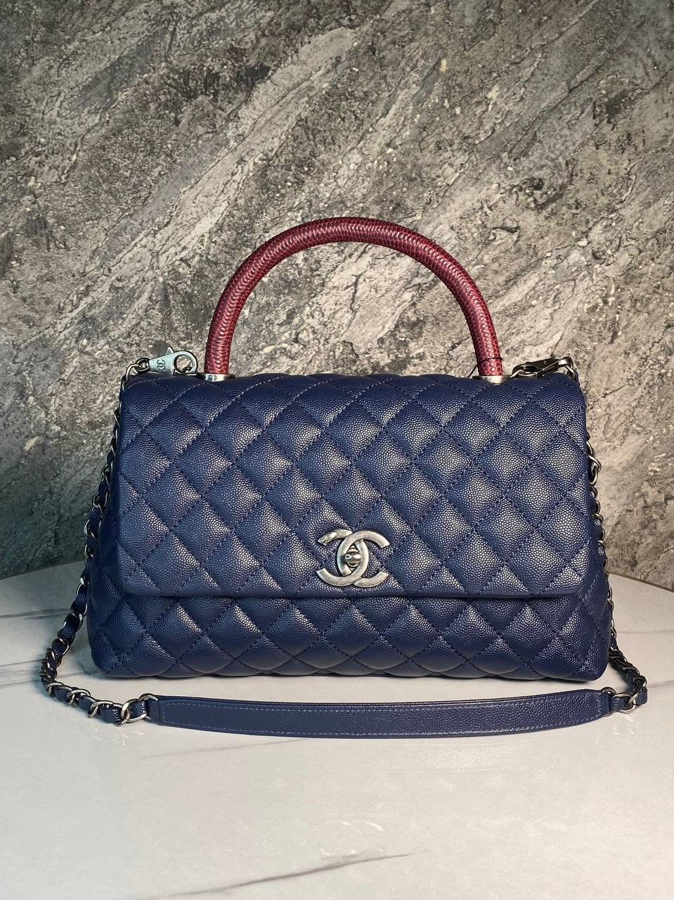 Chanel bag caviar leather  blue
