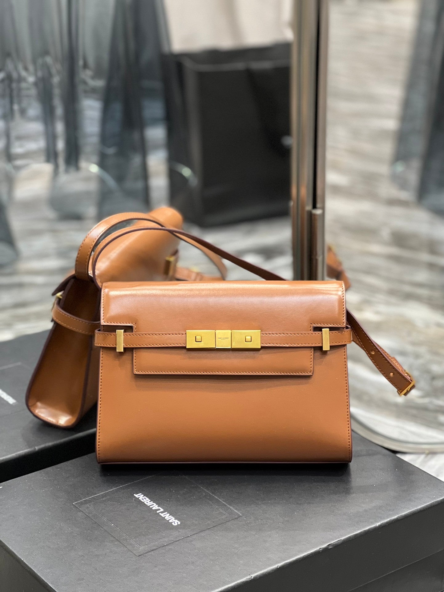 YSL Leather Bag in brown