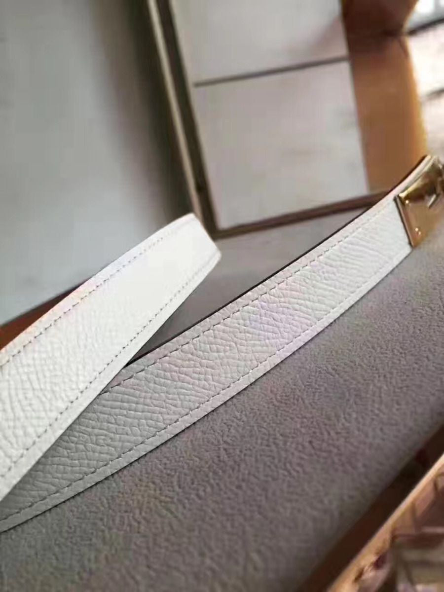 Hermes Kelly 18 Belt In White Epsom Leather