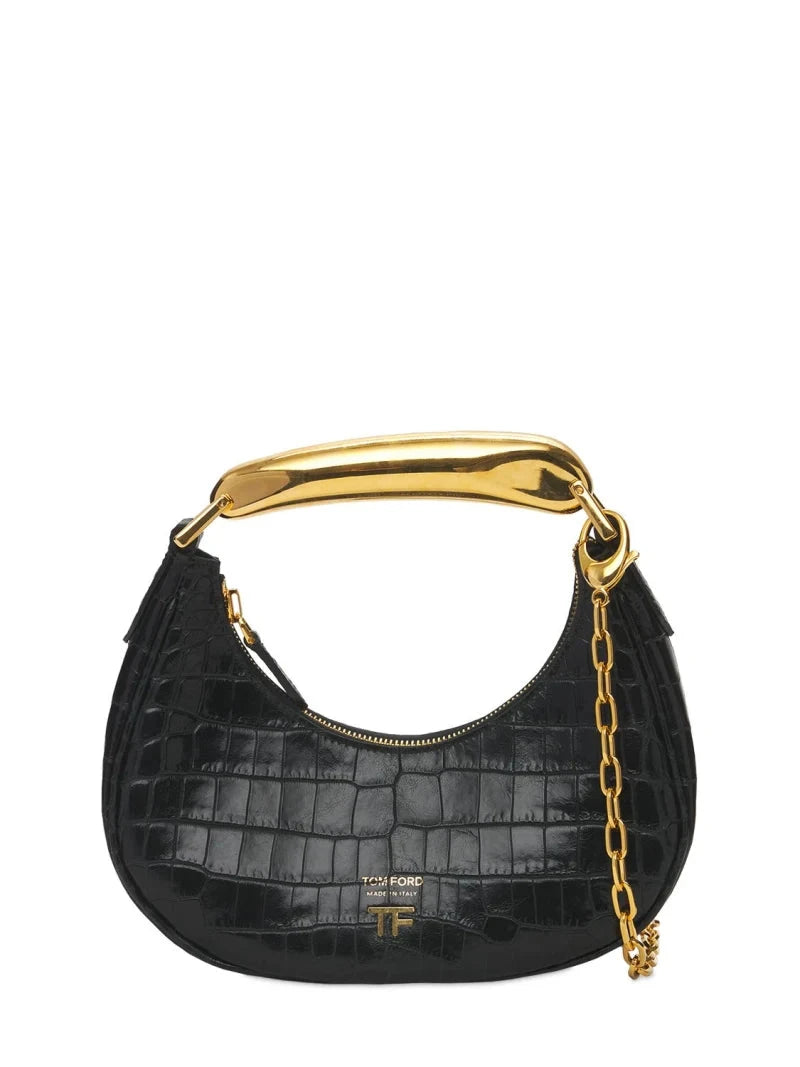 Tom Ford Mini Bianca croc embossed shoulder bag