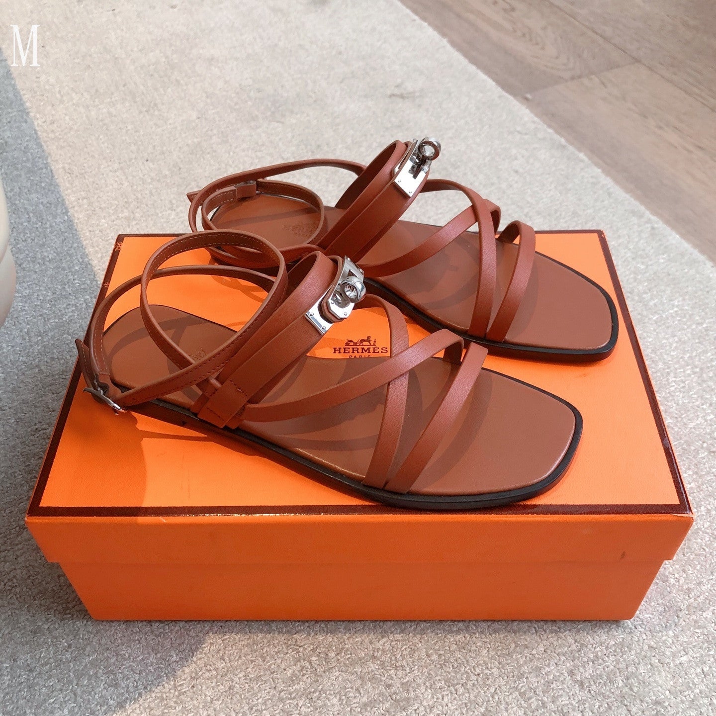 Hermes sandals stripes