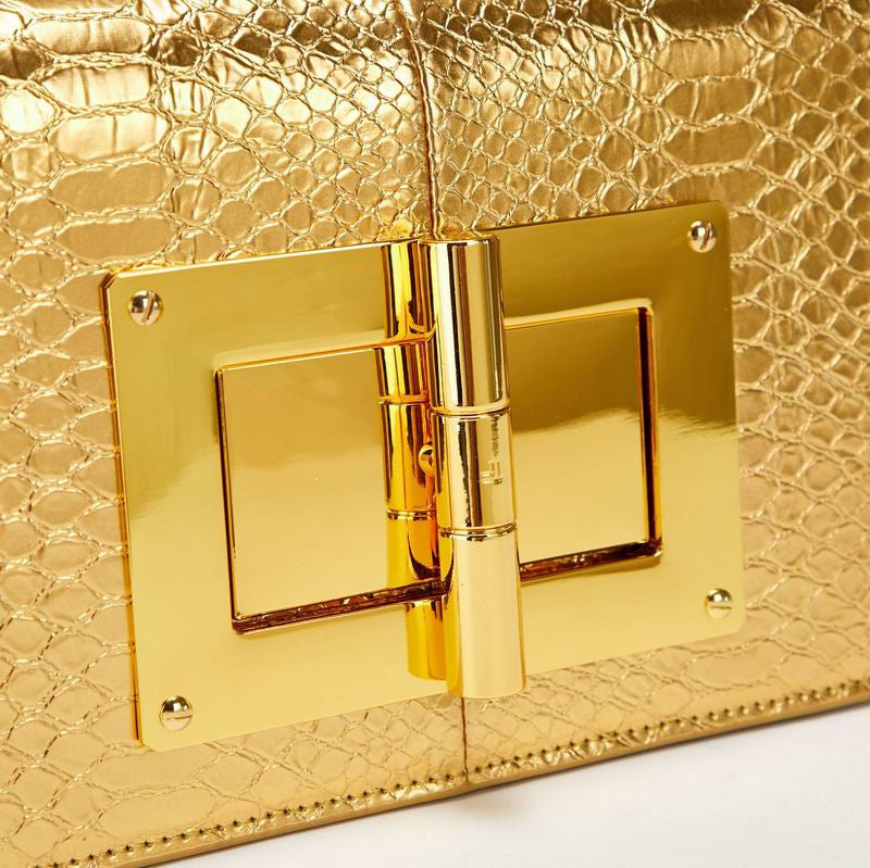 Tom Ford Metallic Gold Python Natalia Bag