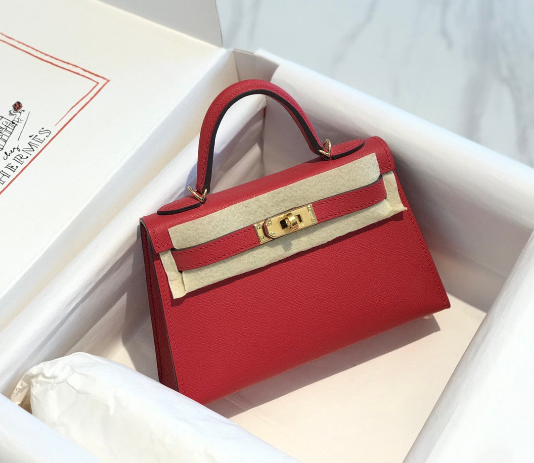 Hermes Kelly Mini In Red