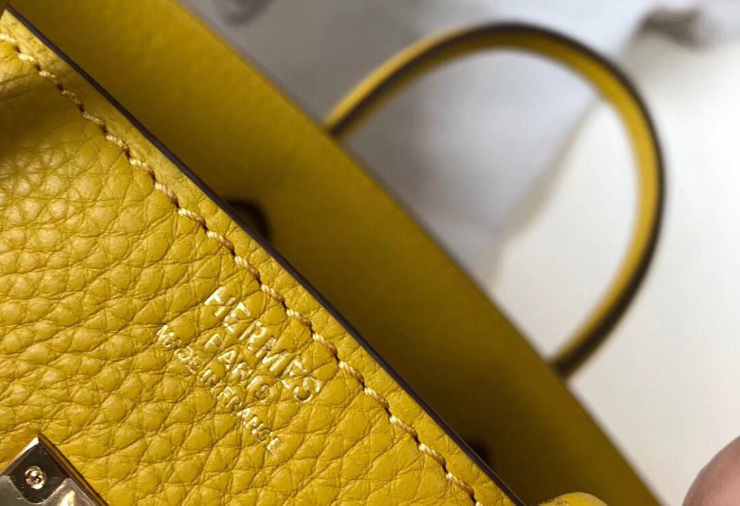 Hermes Birkin In Yellow Clemence Leather GHW