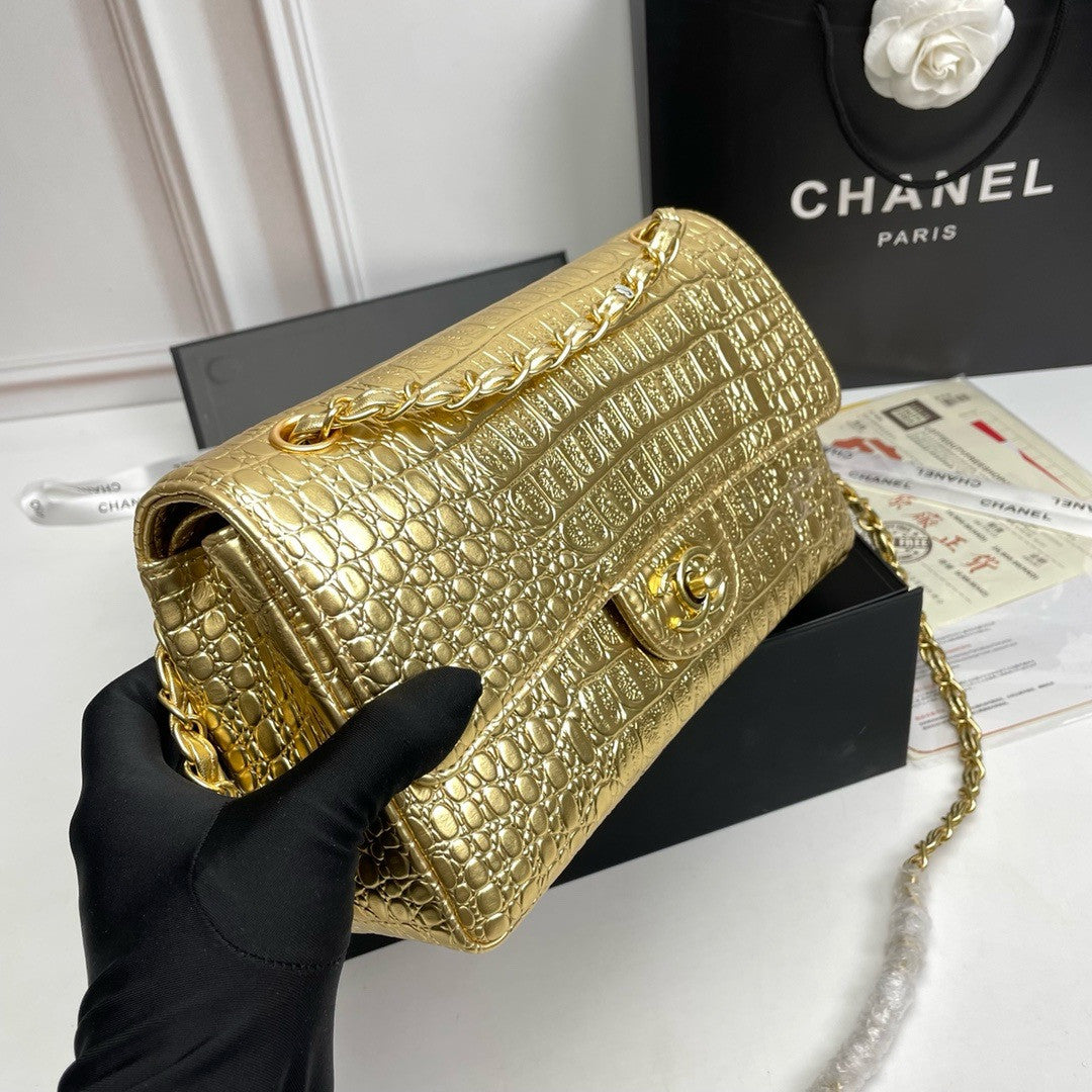 Chanel Croco Bag Gold