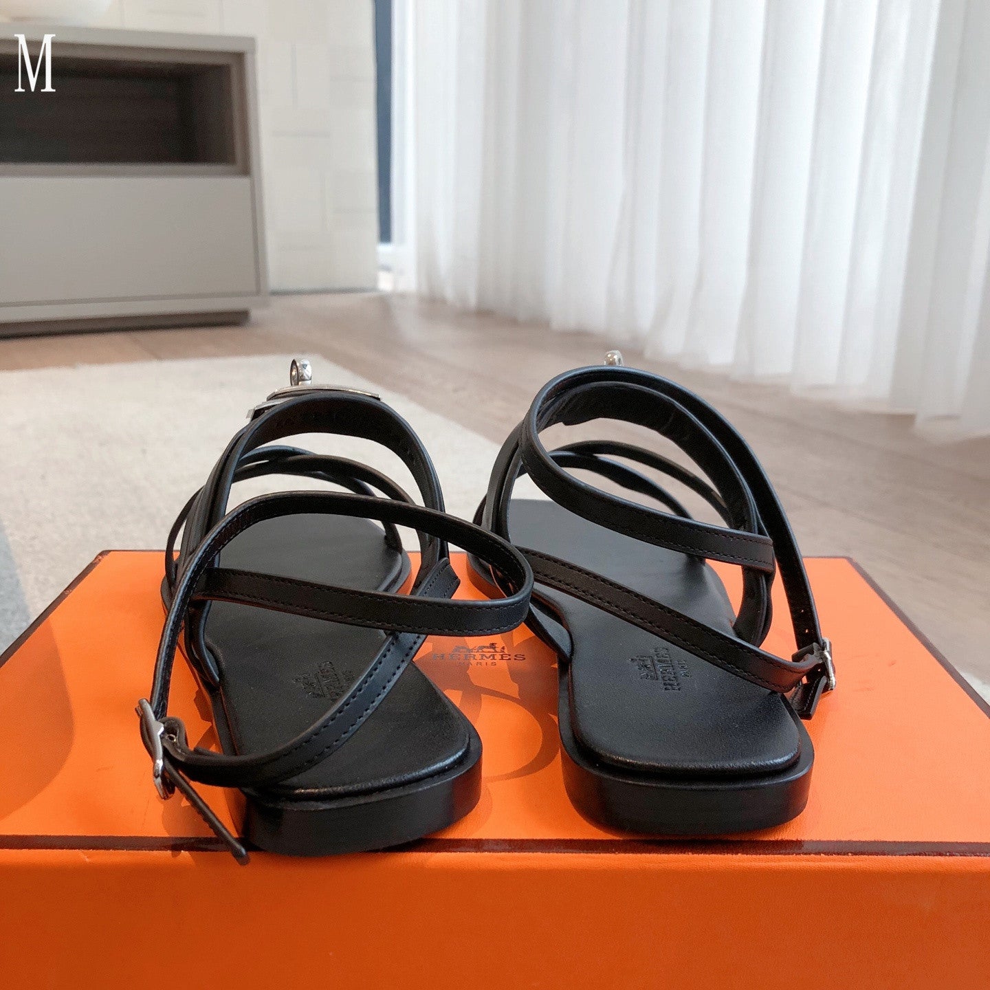 Hermes sandals stripes