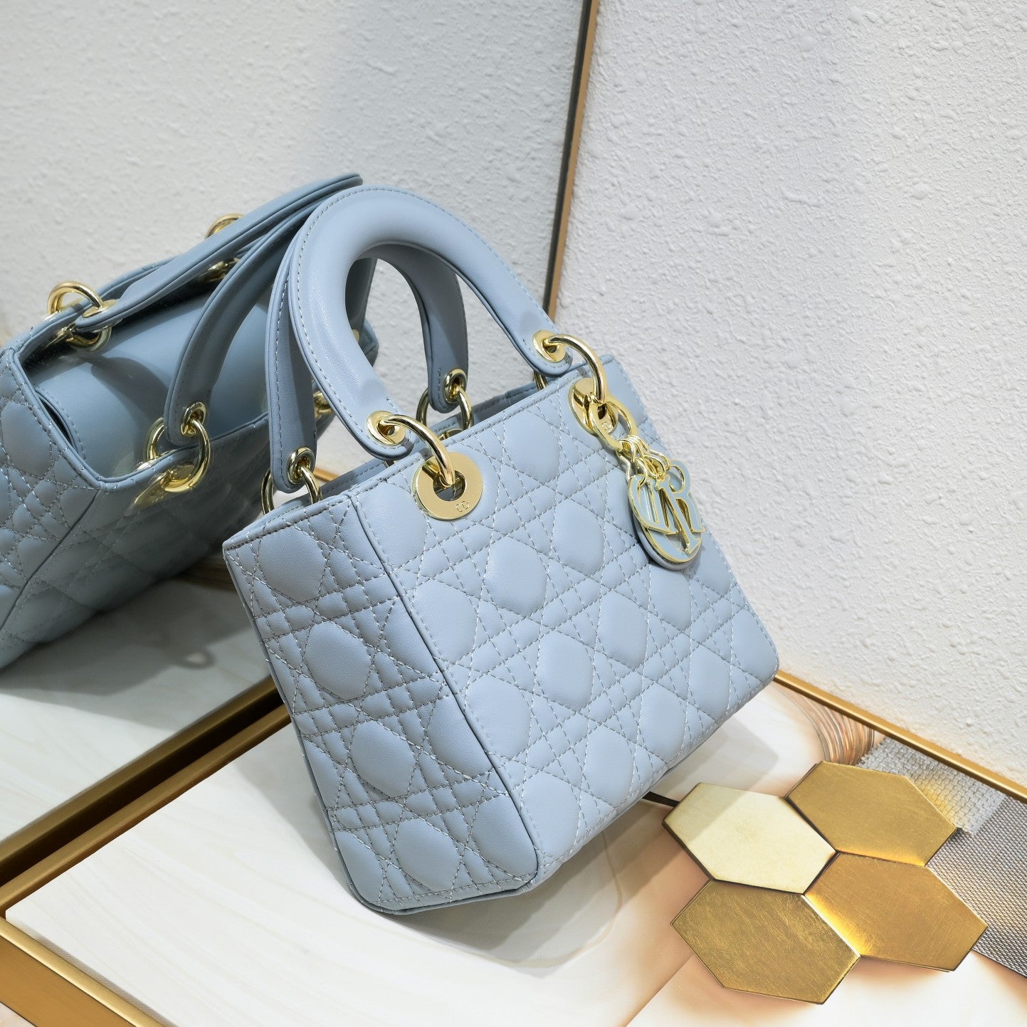 Mini Lady Dior Blue Bag
