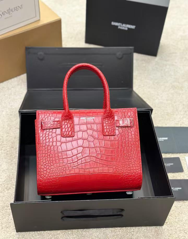 YSL Bag Sac De Jour in croco