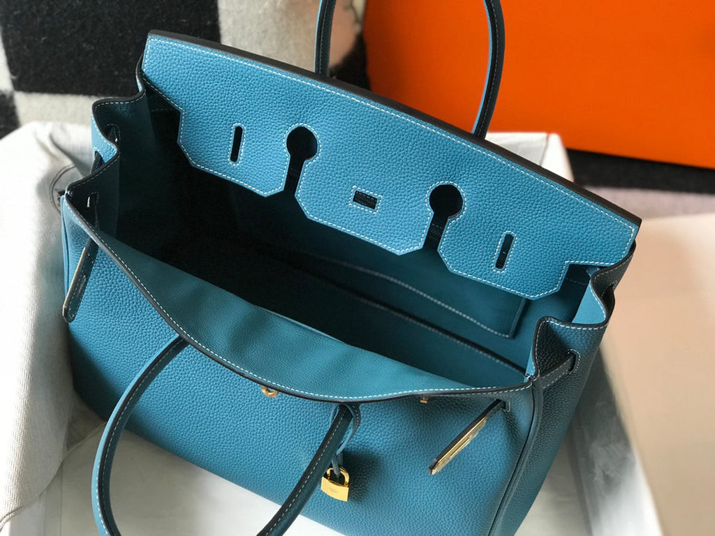 Hermes Birkin în albastru turcoaz