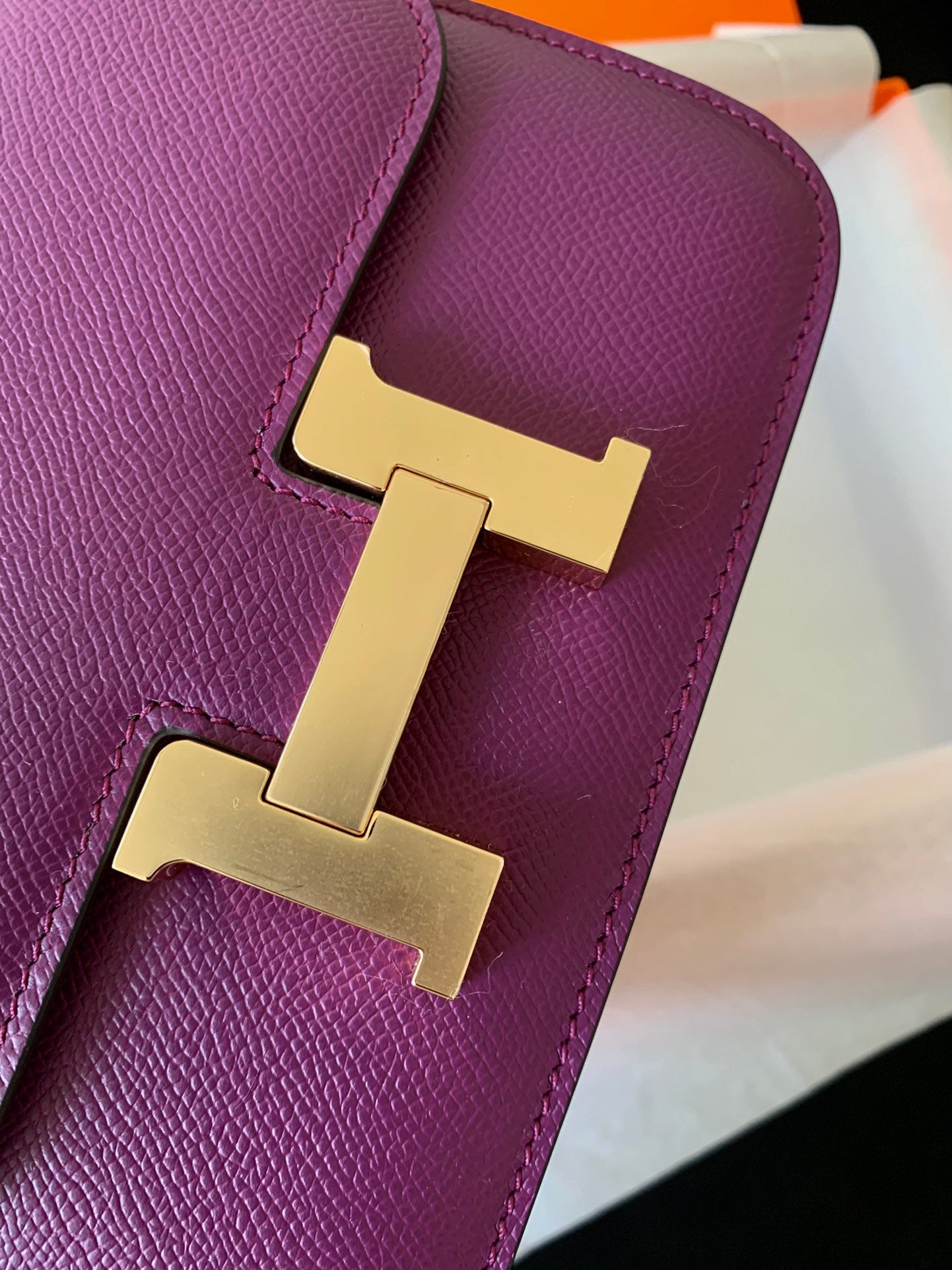 Hermes Constance bag purple
