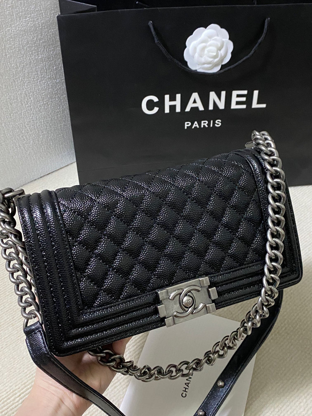 Chanel Leboy caviar leather black bag