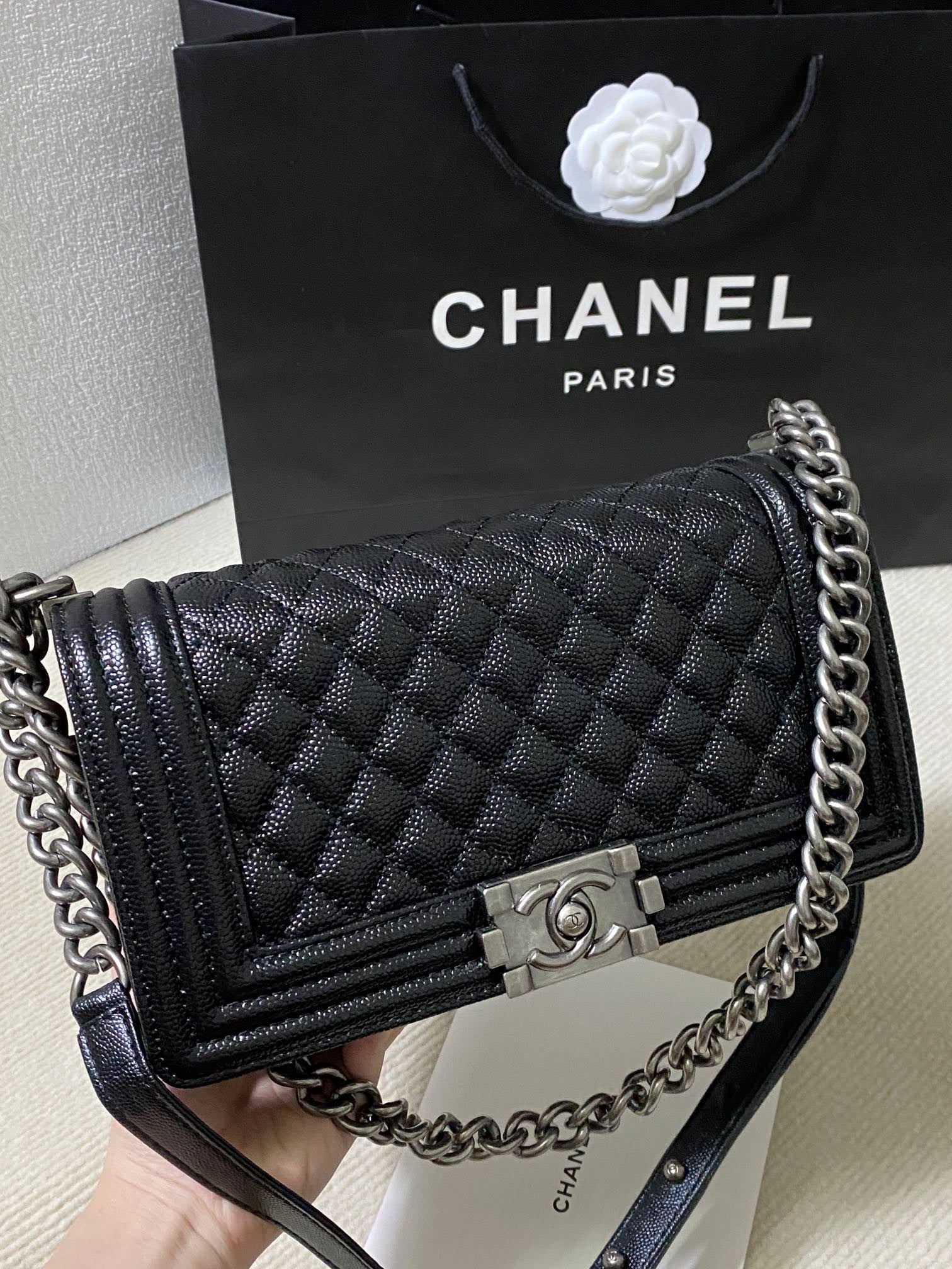 Chanel Leboy caviar leather black bag