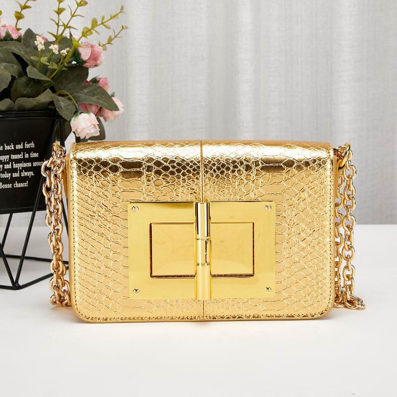 Tom Ford Metallic Gold Python Natalia Bag