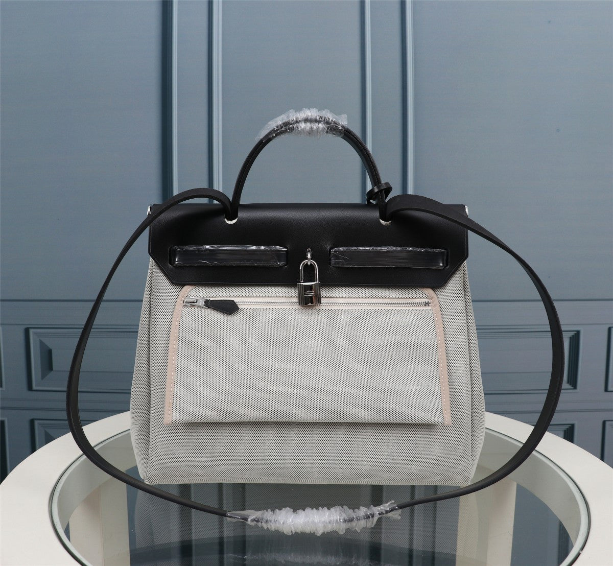 Hermes Herbag black beige