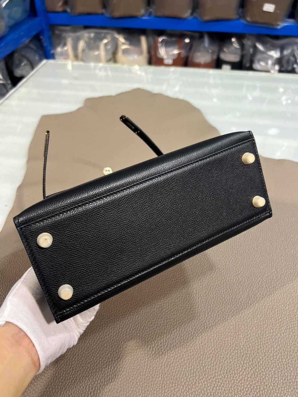 Hermes Kelly Epsom black leather