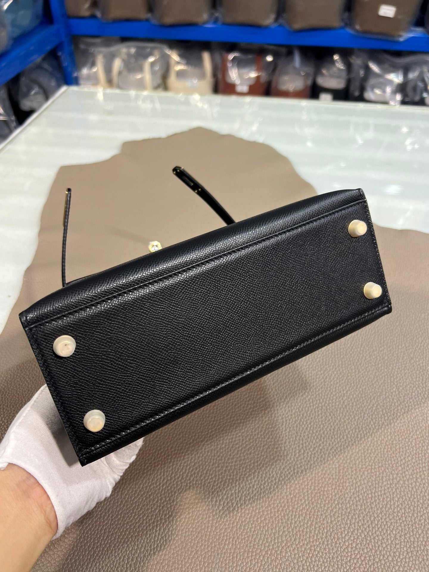 Hermes Kelly Epsom black leather