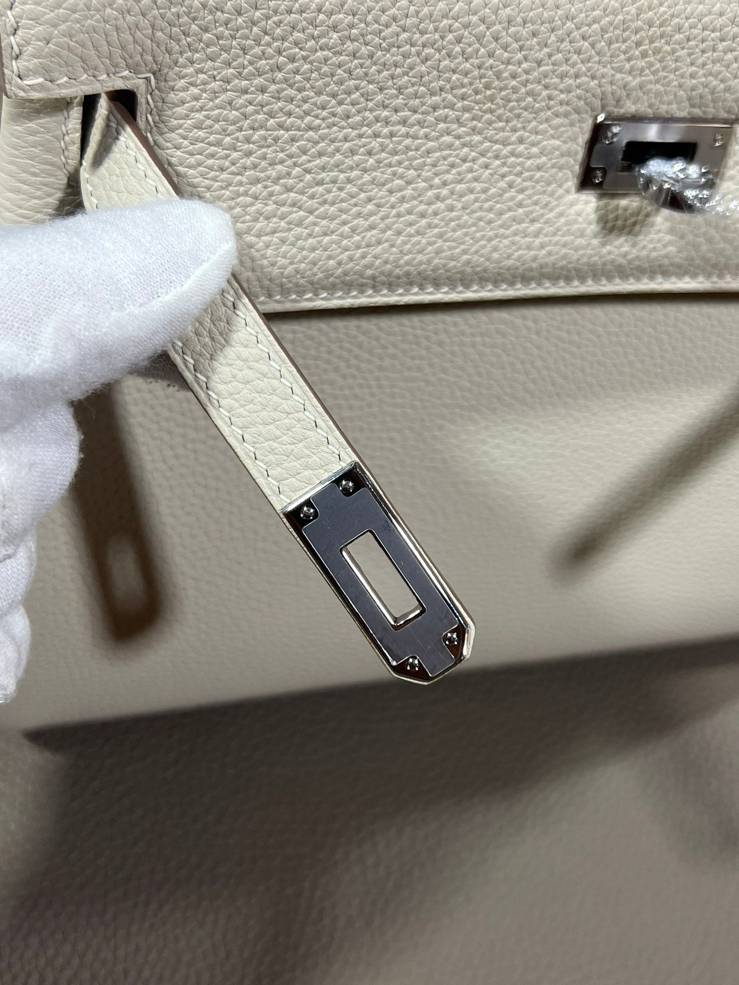 Hermes Kelly Epsom white leather