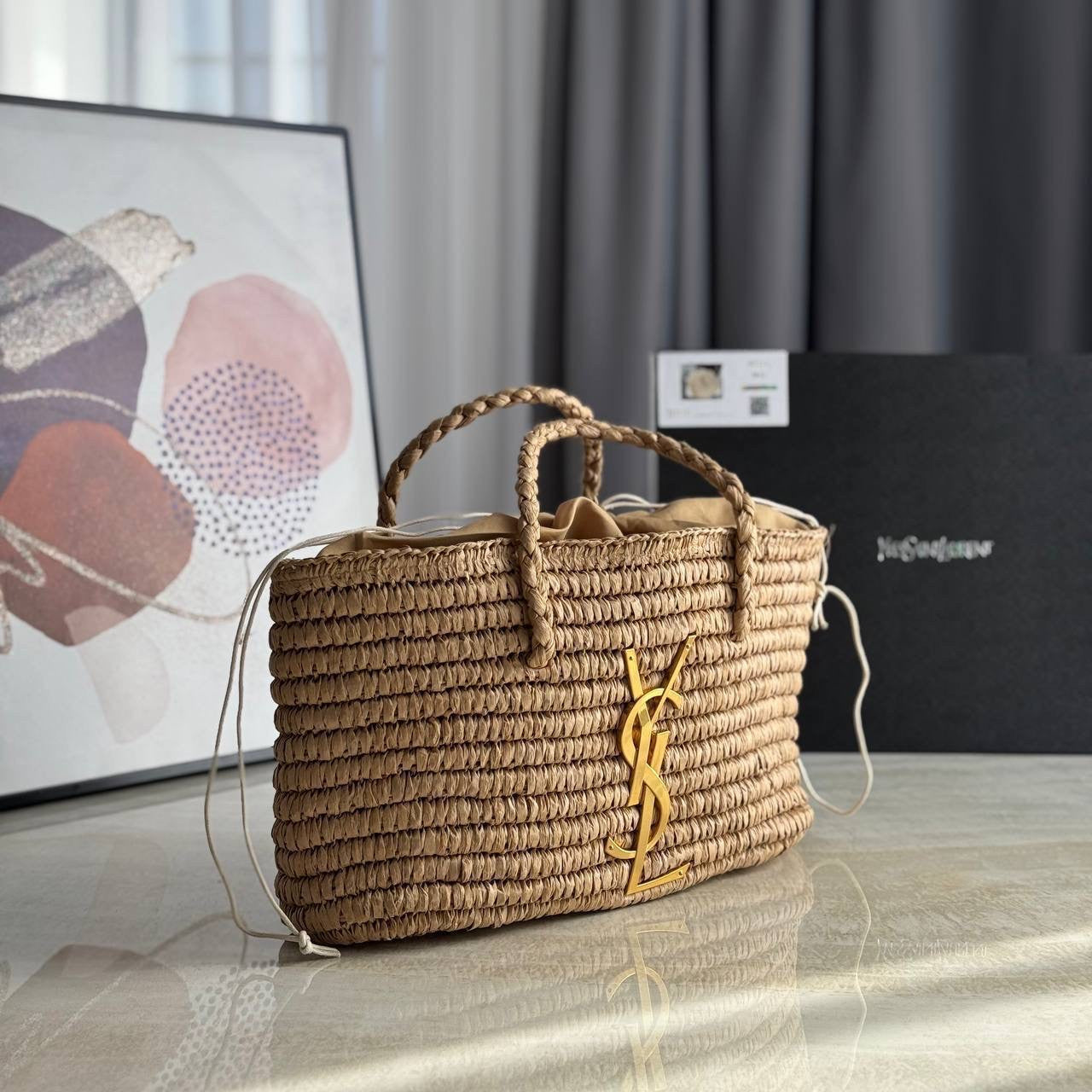 YSL straw bag