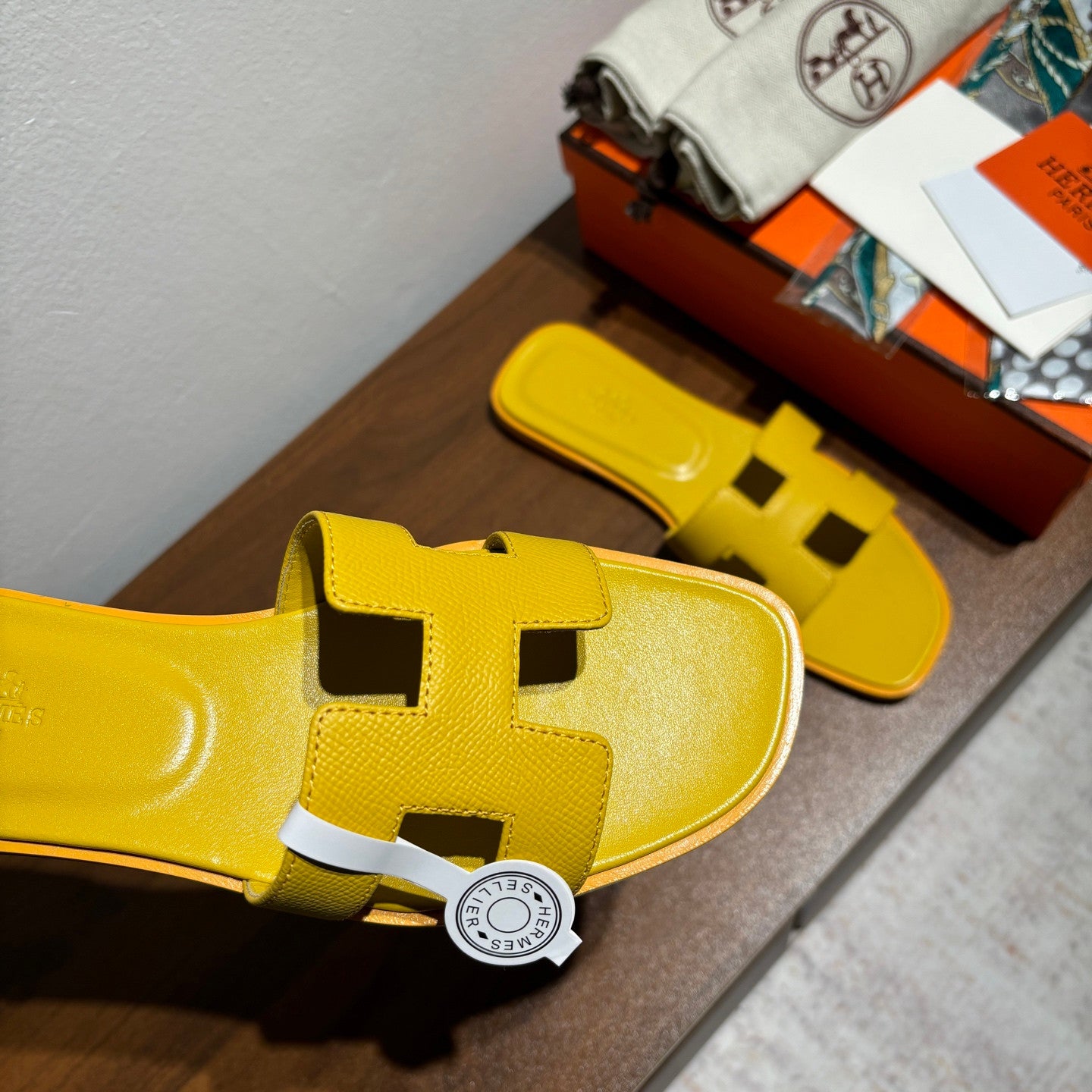 Hermes sandals yellow
