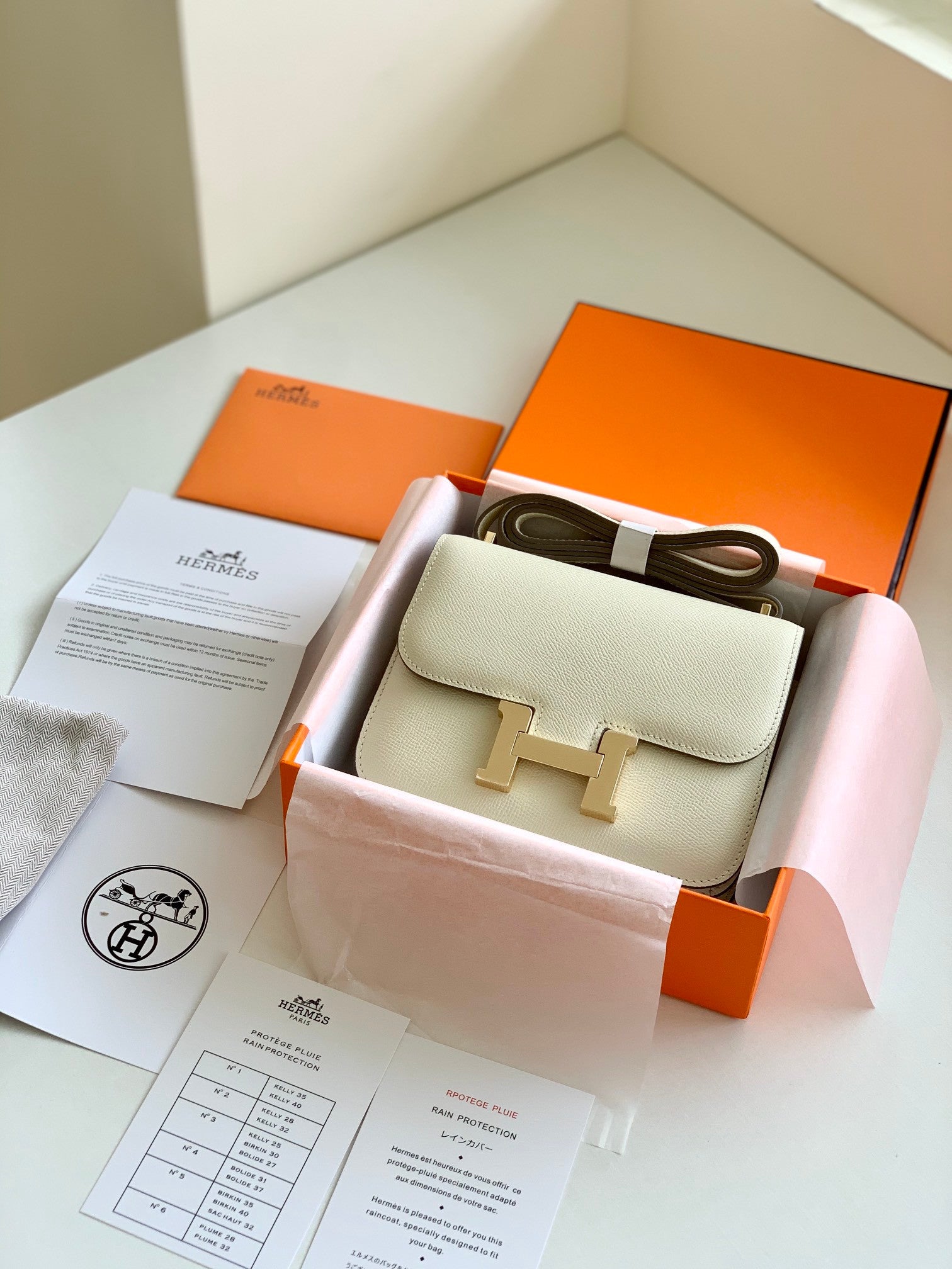 Hermes Constance bag ivory