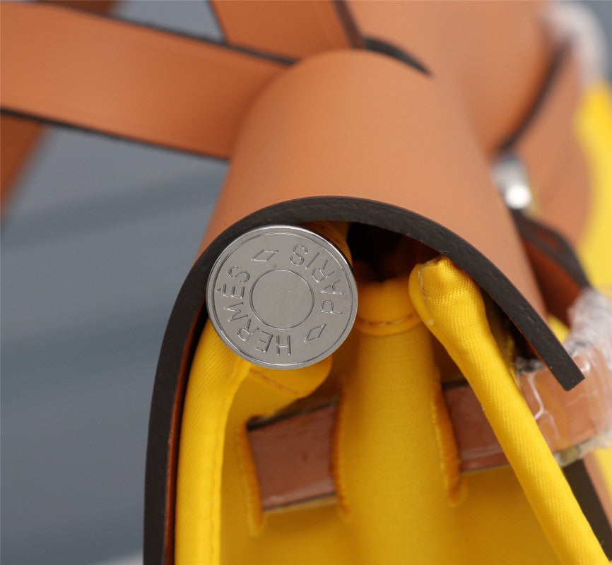 Hermes Herbag yellow canvas