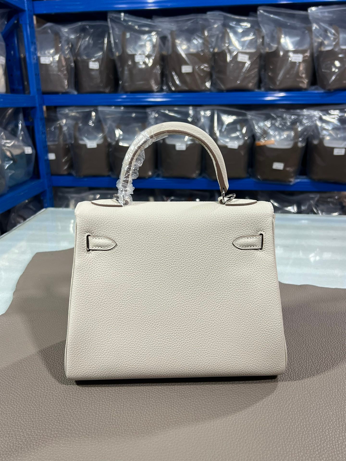 Hermes Kelly Epsom white leather