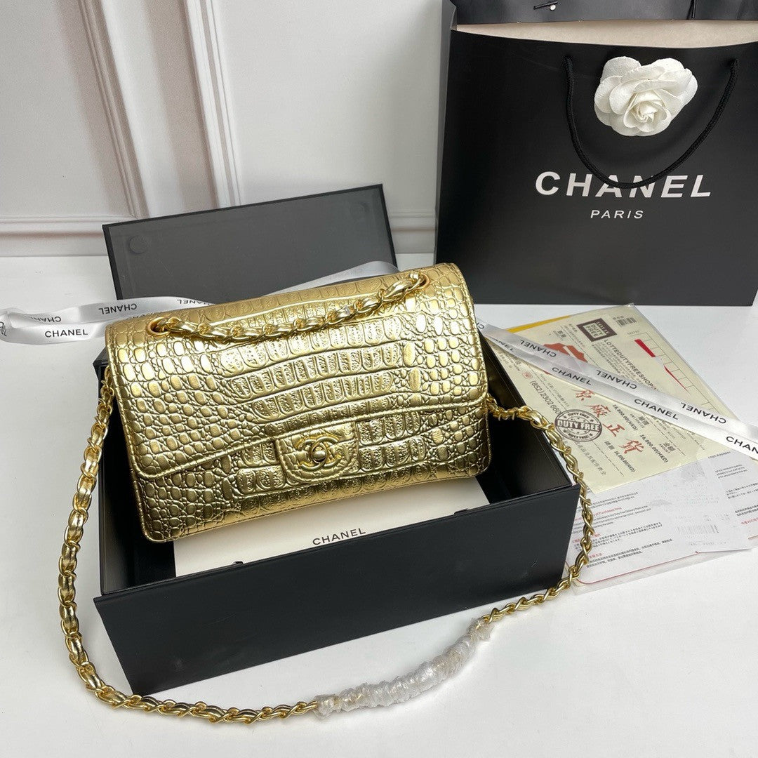 Chanel Croco Bag Gold