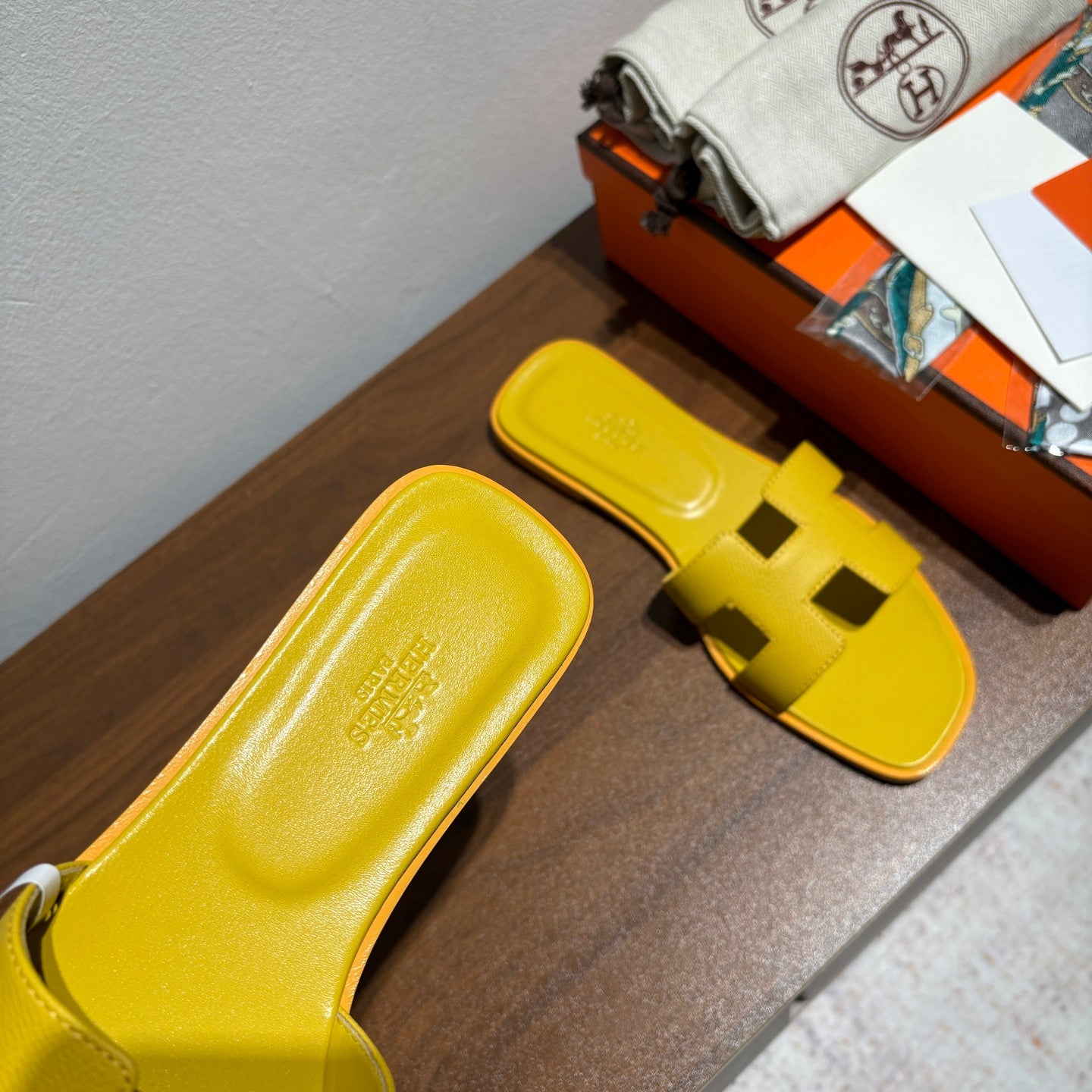 Hermes sandals yellow